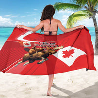 Personalized Beaver and Moose Happy Canada Day Sarong Est 1867 A Mari Usque Ad Mare