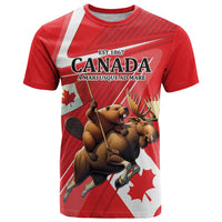 Personalized Beaver and Moose Happy Canada Day T Shirt Est 1867 A Mari Usque Ad Mare