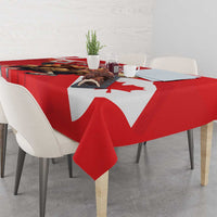 Personalized Beaver and Moose Happy Canada Day Tablecloth Est 1867 A Mari Usque Ad Mare