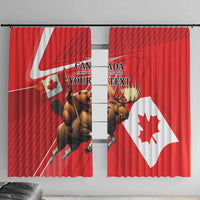 Personalized Beaver and Moose Happy Canada Day Window Curtain Est 1867 A Mari Usque Ad Mare