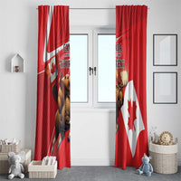 Personalized Beaver and Moose Happy Canada Day Window Curtain Est 1867 A Mari Usque Ad Mare