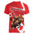 Personalized Beaver and Moose Happy Canada Day Women V-Neck T-Shirt Est 1867 A Mari Usque Ad Mare