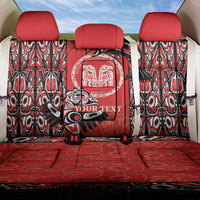 Personalized Canada Indigenous People Day Back Car Seat Cover Haida Tribe Flag Tattoo Style