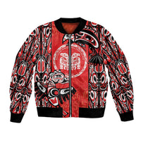 Personalized Canada Indigenous People Day Bomber Jacket Haida Tribe Flag Tattoo Style