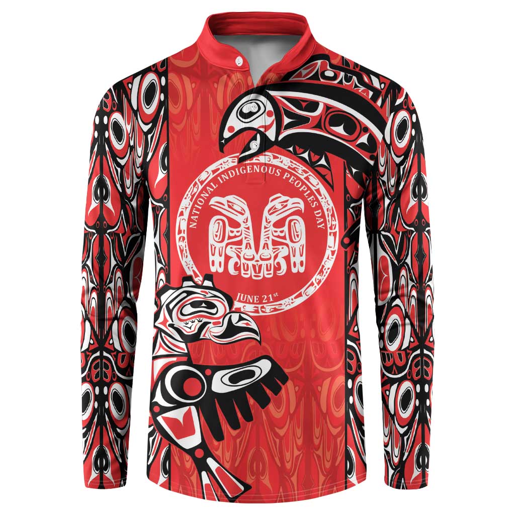 Personalized Canada Indigenous People Day Button Sweatshirt Haida Tribe Flag Tattoo Style