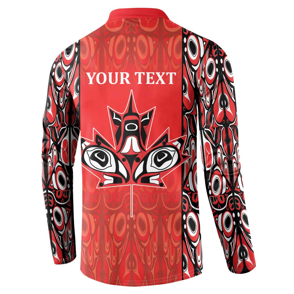 Personalized Canada Indigenous People Day Button Sweatshirt Haida Tribe Flag Tattoo Style