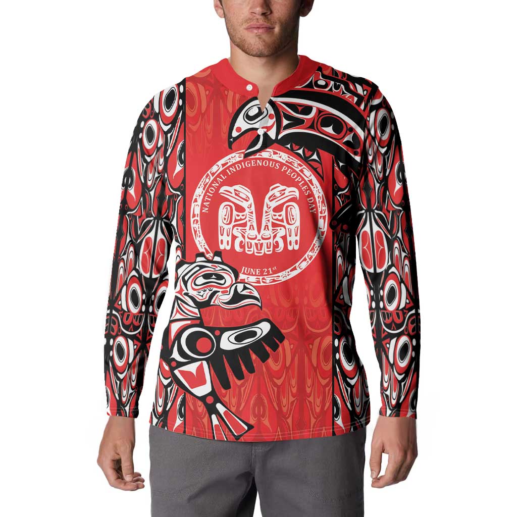 Personalized Canada Indigenous People Day Button Sweatshirt Haida Tribe Flag Tattoo Style