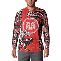 Personalized Canada Indigenous People Day Button Sweatshirt Haida Tribe Flag Tattoo Style
