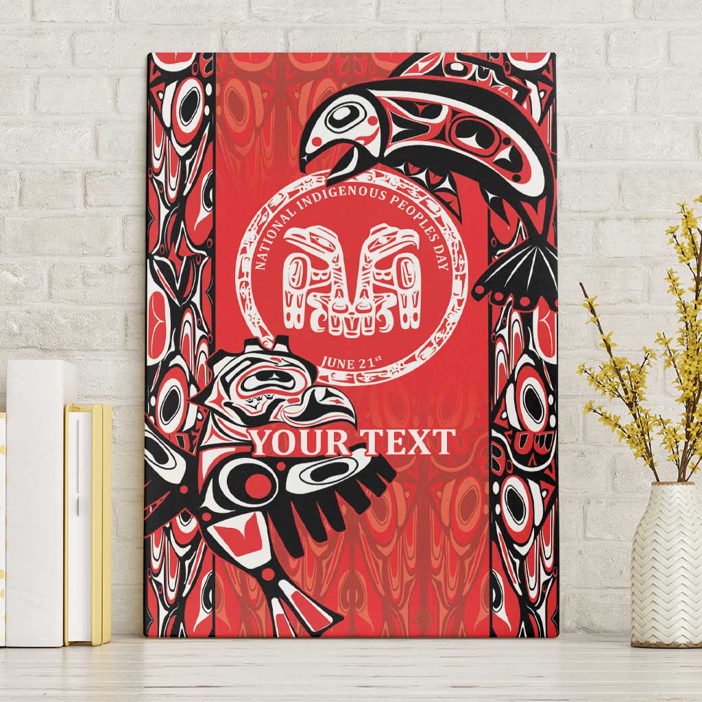 Personalized Canada Indigenous People Day Canvas Wall Art Haida Tribe Flag Tattoo Style