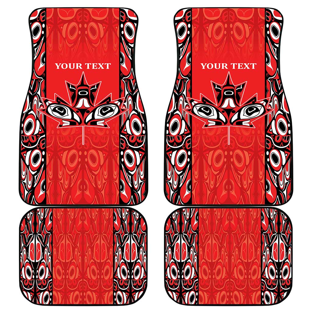 Personalized Canada Indigenous People Day Car Mats Haida Tribe Flag Tattoo Style