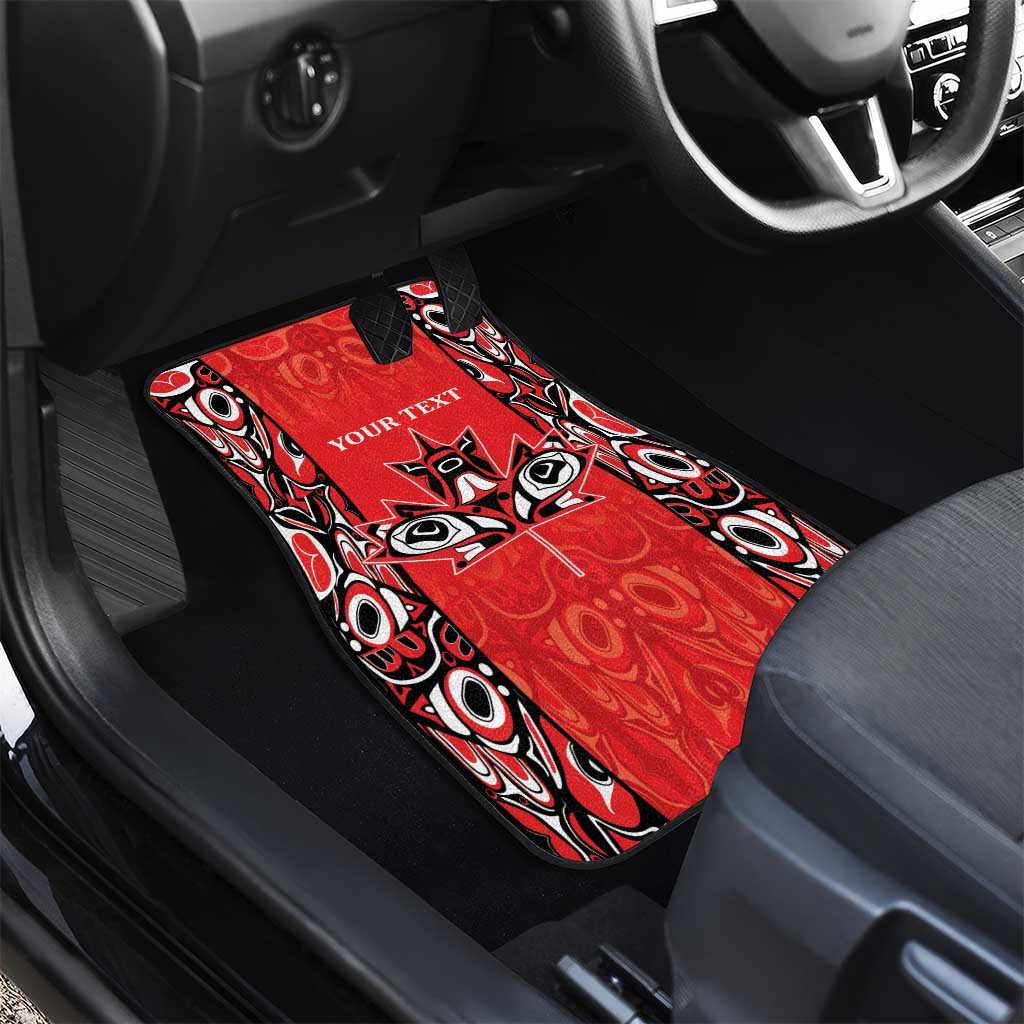 Personalized Canada Indigenous People Day Car Mats Haida Tribe Flag Tattoo Style