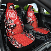 Personalized Canada Indigenous People Day Car Seat Cover Haida Tribe Flag Tattoo Style