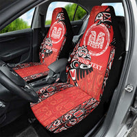 Personalized Canada Indigenous People Day Car Seat Cover Haida Tribe Flag Tattoo Style