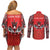 Personalized Canada Indigenous People Day Couples Matching Off Shoulder Short Dress and Long Sleeve Button Shirt Haida Tribe Flag Tattoo Style