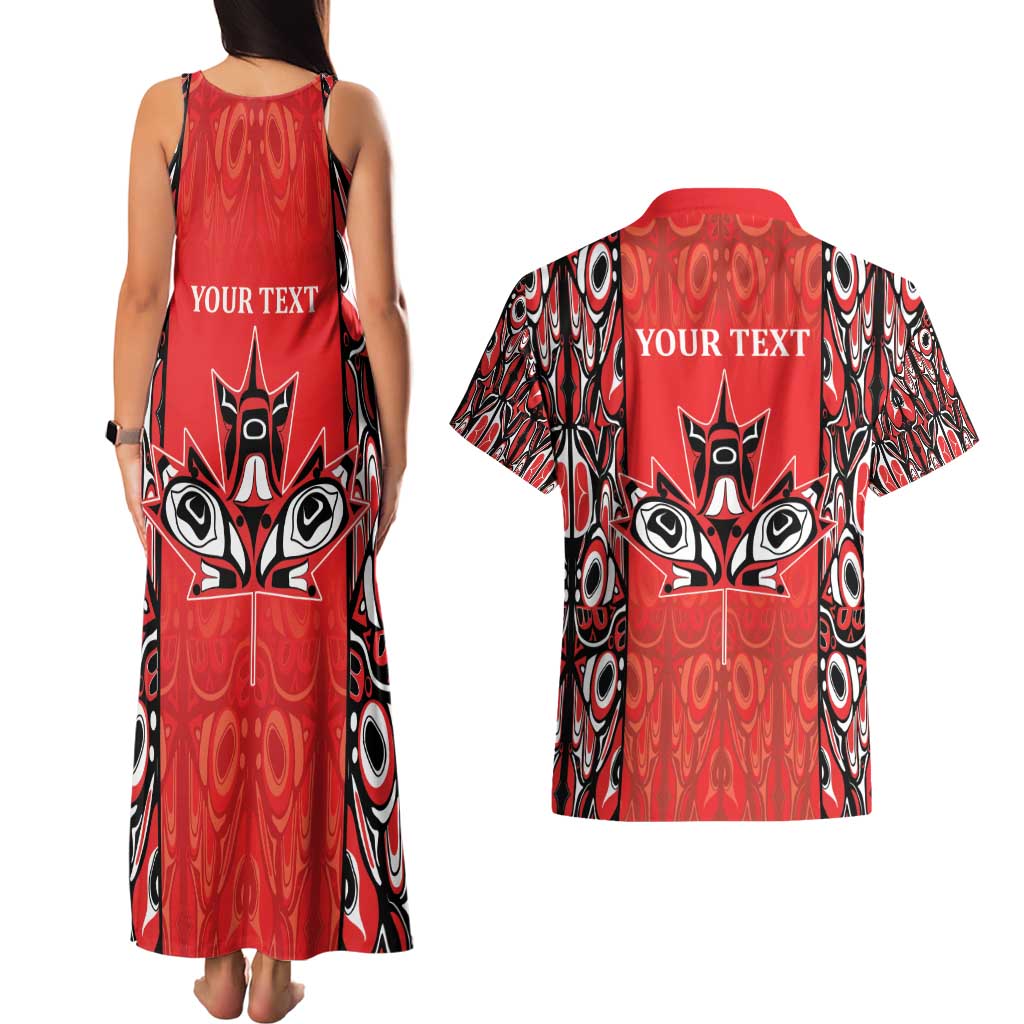 Personalized Canada Indigenous People Day Couples Matching Tank Maxi Dress and Hawaiian Shirt Haida Tribe Flag Tattoo Style