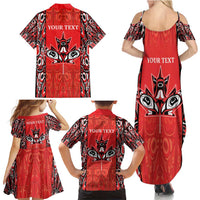Personalized Canada Indigenous People Day Family Matching Summer Maxi Dress and Hawaiian Shirt Haida Tribe Flag Tattoo Style