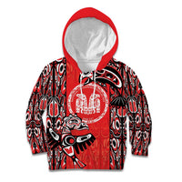 Personalized Canada Indigenous People Day Kid Hoodie Haida Tribe Flag Tattoo Style