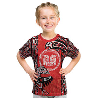 Personalized Canada Indigenous People Day Kid T Shirt Haida Tribe Flag Tattoo Style