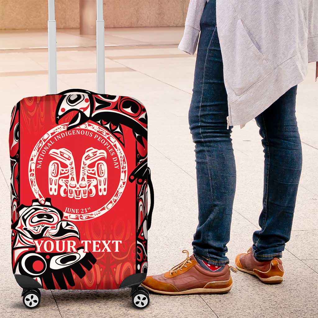 Personalized Canada Indigenous People Day Luggage Cover Haida Tribe Flag Tattoo Style
