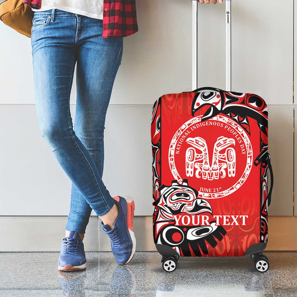 Personalized Canada Indigenous People Day Luggage Cover Haida Tribe Flag Tattoo Style