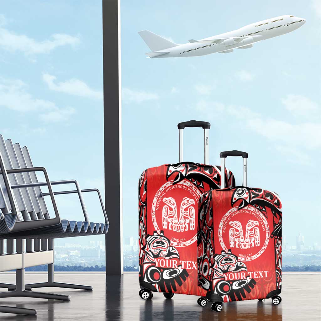 Personalized Canada Indigenous People Day Luggage Cover Haida Tribe Flag Tattoo Style