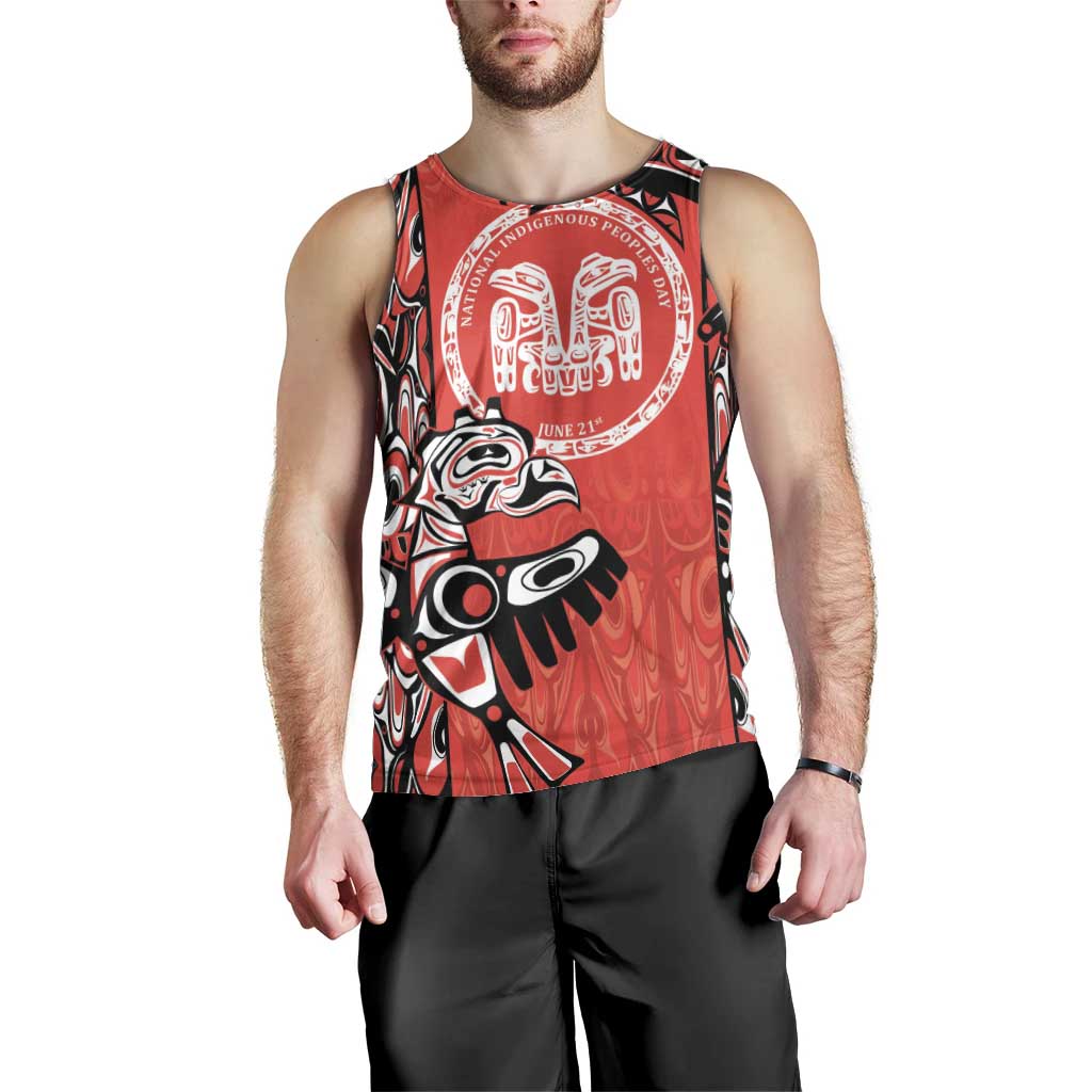 Personalized Canada Indigenous People Day Men Tank Top Haida Tribe Flag Tattoo Style