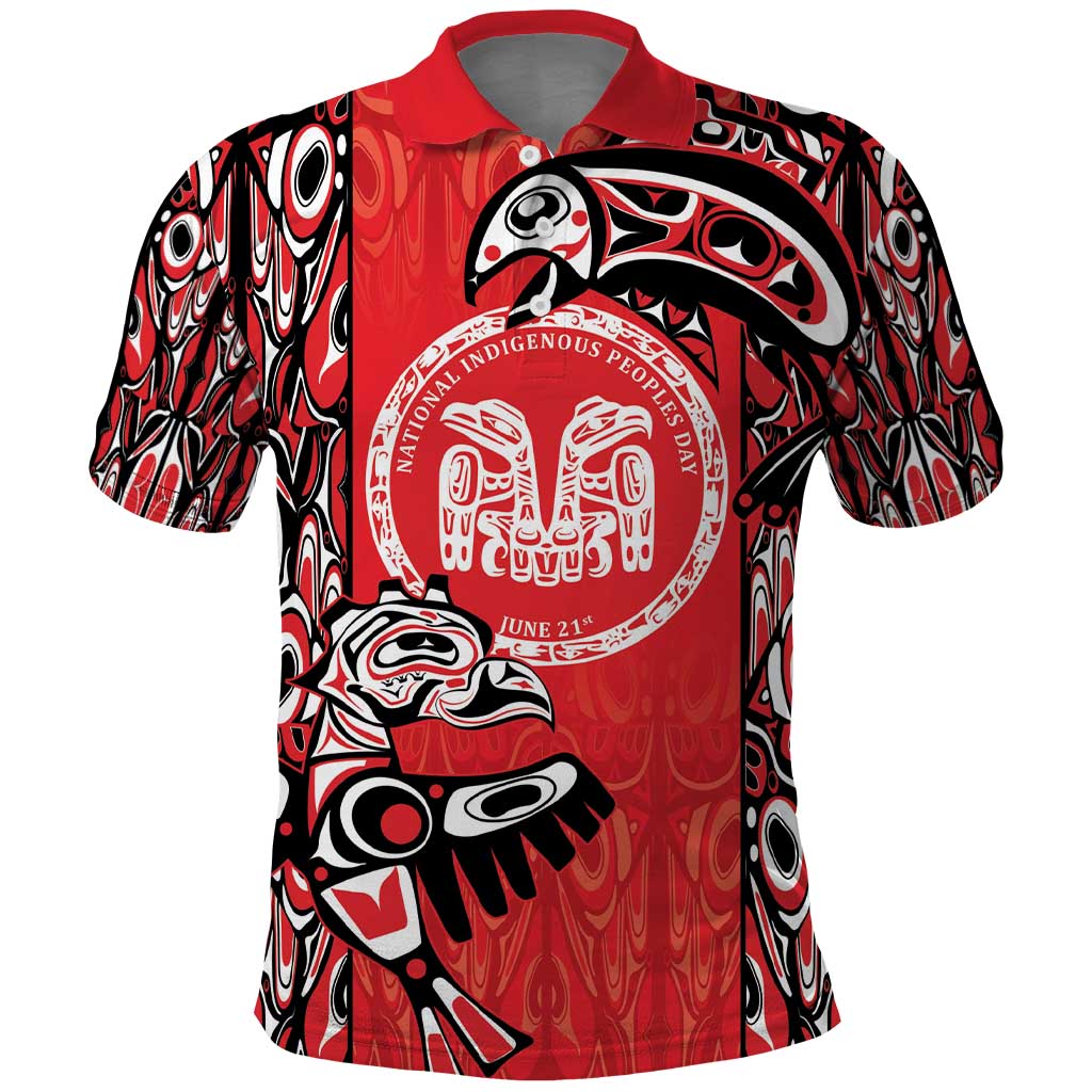 Personalized Canada Indigenous People Day Polo Shirt Haida Tribe Flag Tattoo Style