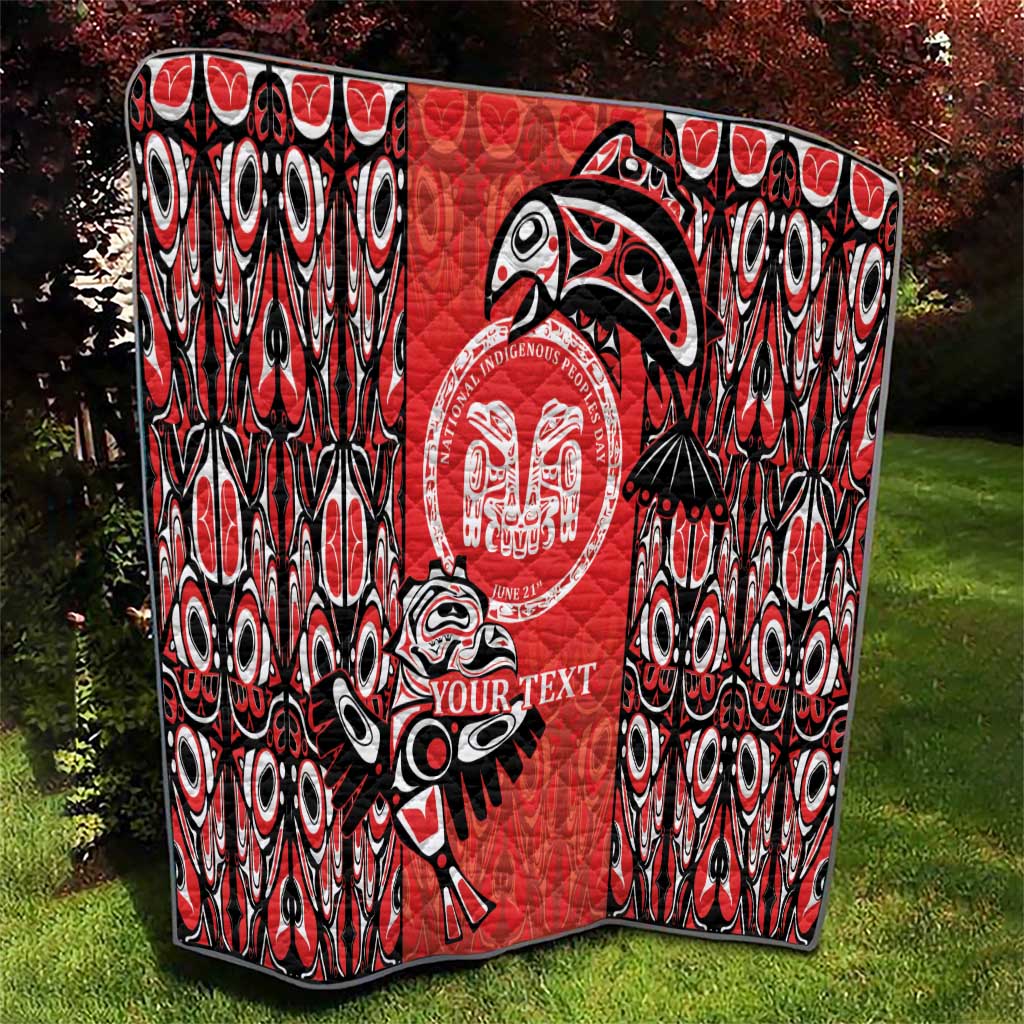 Personalized Canada Indigenous People Day Quilt Haida Tribe Flag Tattoo Style