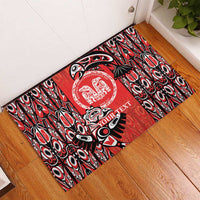 Personalized Canada Indigenous People Day Rubber Doormat Haida Tribe Flag Tattoo Style