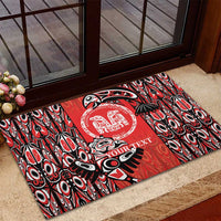 Personalized Canada Indigenous People Day Rubber Doormat Haida Tribe Flag Tattoo Style