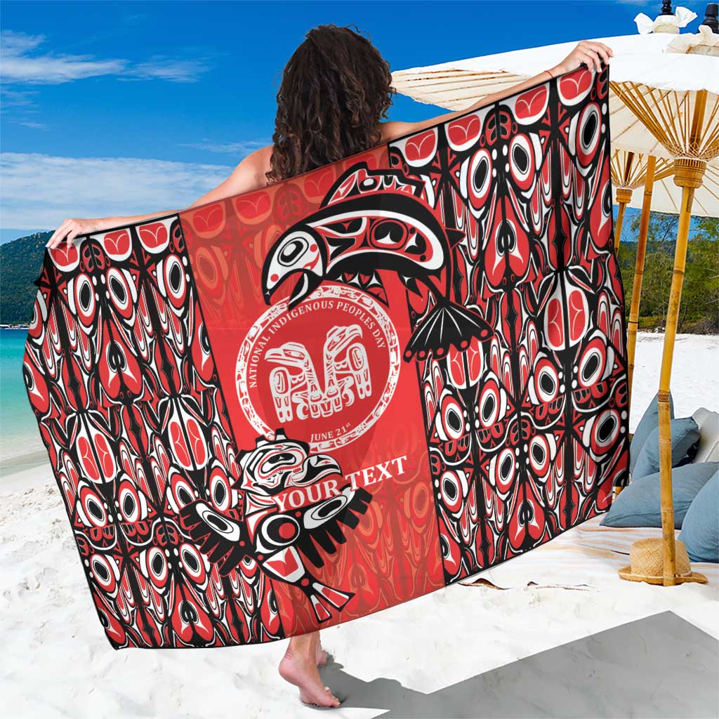 Personalized Canada Indigenous People Day Sarong Haida Tribe Flag Tattoo Style