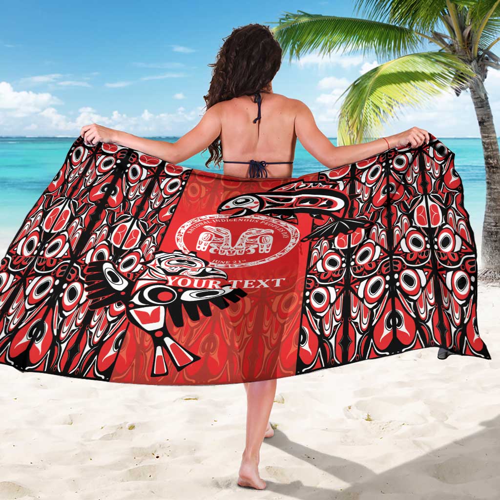 Personalized Canada Indigenous People Day Sarong Haida Tribe Flag Tattoo Style