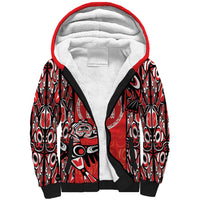 Personalized Canada Indigenous People Day Sherpa Hoodie Haida Tribe Flag Tattoo Style