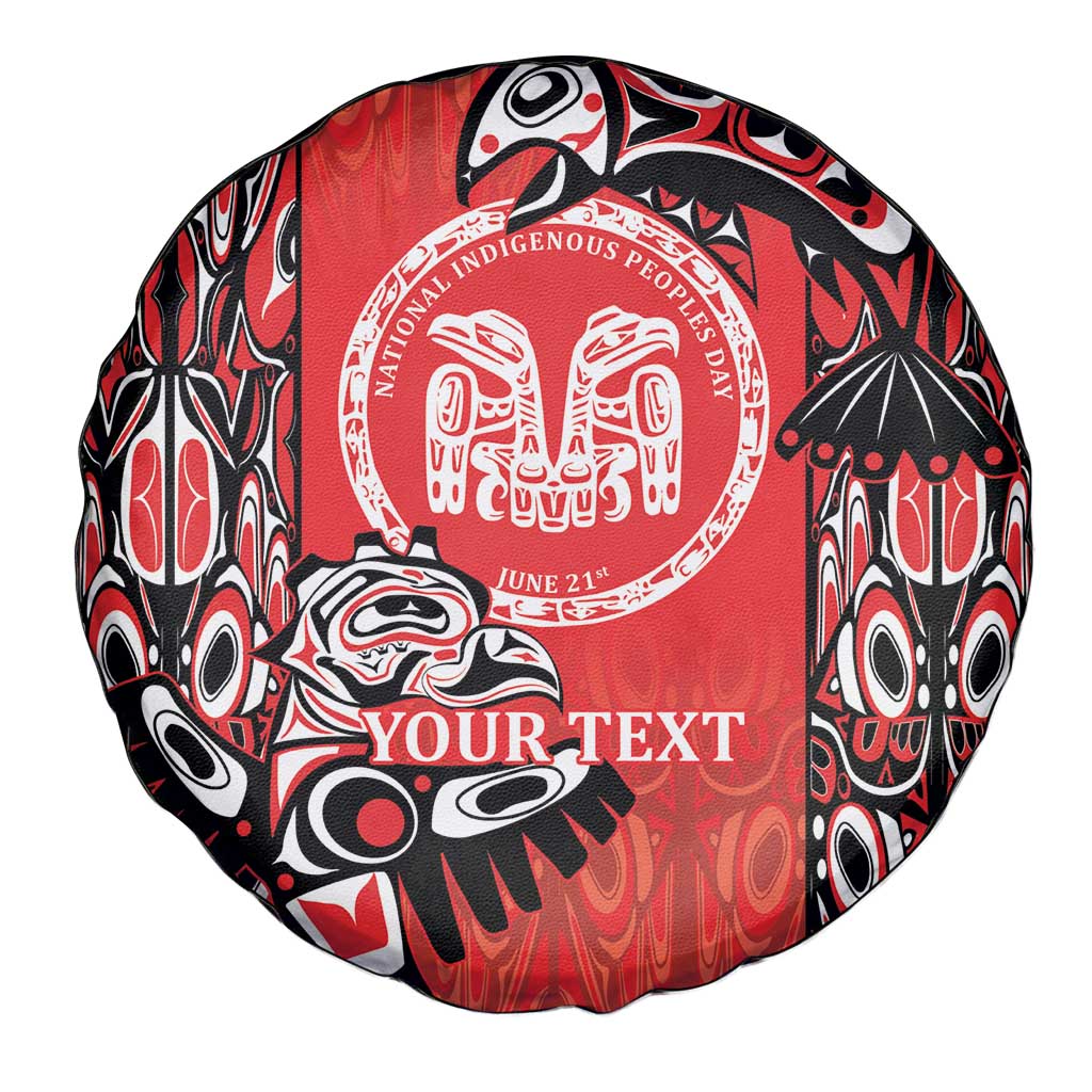 Personalized Canada Indigenous People Day Spare Tire Cover Haida Tribe Flag Tattoo Style