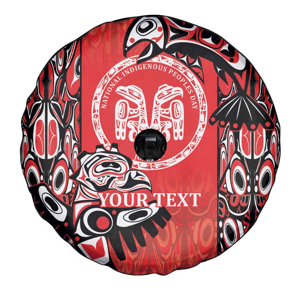 Personalized Canada Indigenous People Day Spare Tire Cover Haida Tribe Flag Tattoo Style