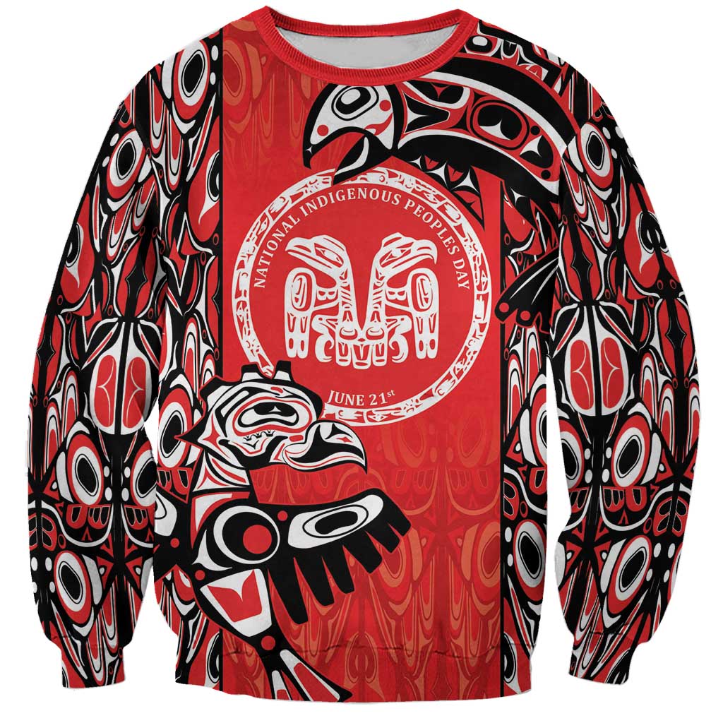 Personalized Canada Indigenous People Day Sweatshirt Haida Tribe Flag Tattoo Style