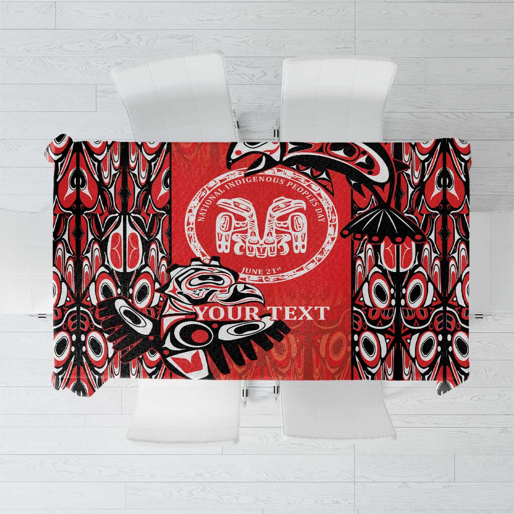 Personalized Canada Indigenous People Day Tablecloth Haida Tribe Flag Tattoo Style