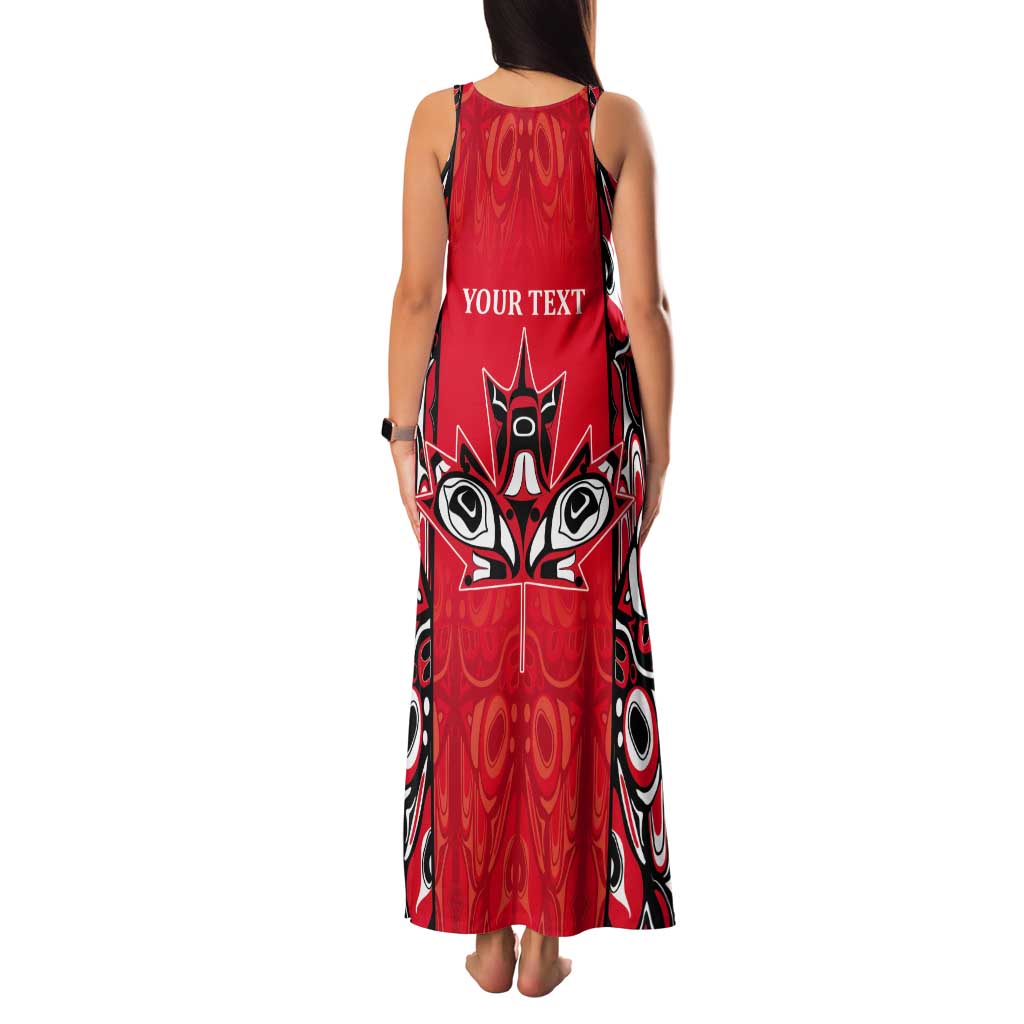 Personalized Canada Indigenous People Day Tank Maxi Dress Haida Tribe Flag Tattoo Style