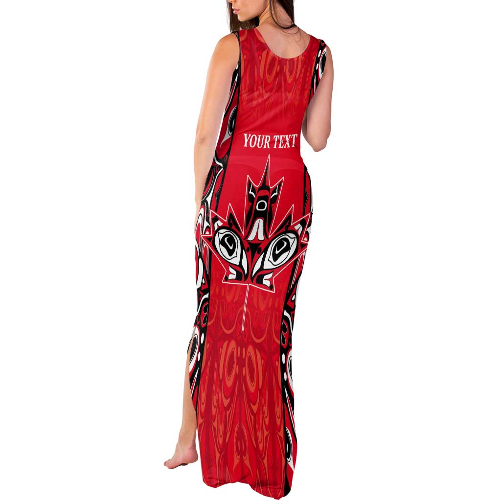 Personalized Canada Indigenous People Day Tank Maxi Dress Haida Tribe Flag Tattoo Style