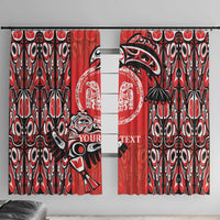 Personalized Canada Indigenous People Day Window Curtain Haida Tribe Flag Tattoo Style
