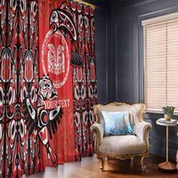 Personalized Canada Indigenous People Day Window Curtain Haida Tribe Flag Tattoo Style