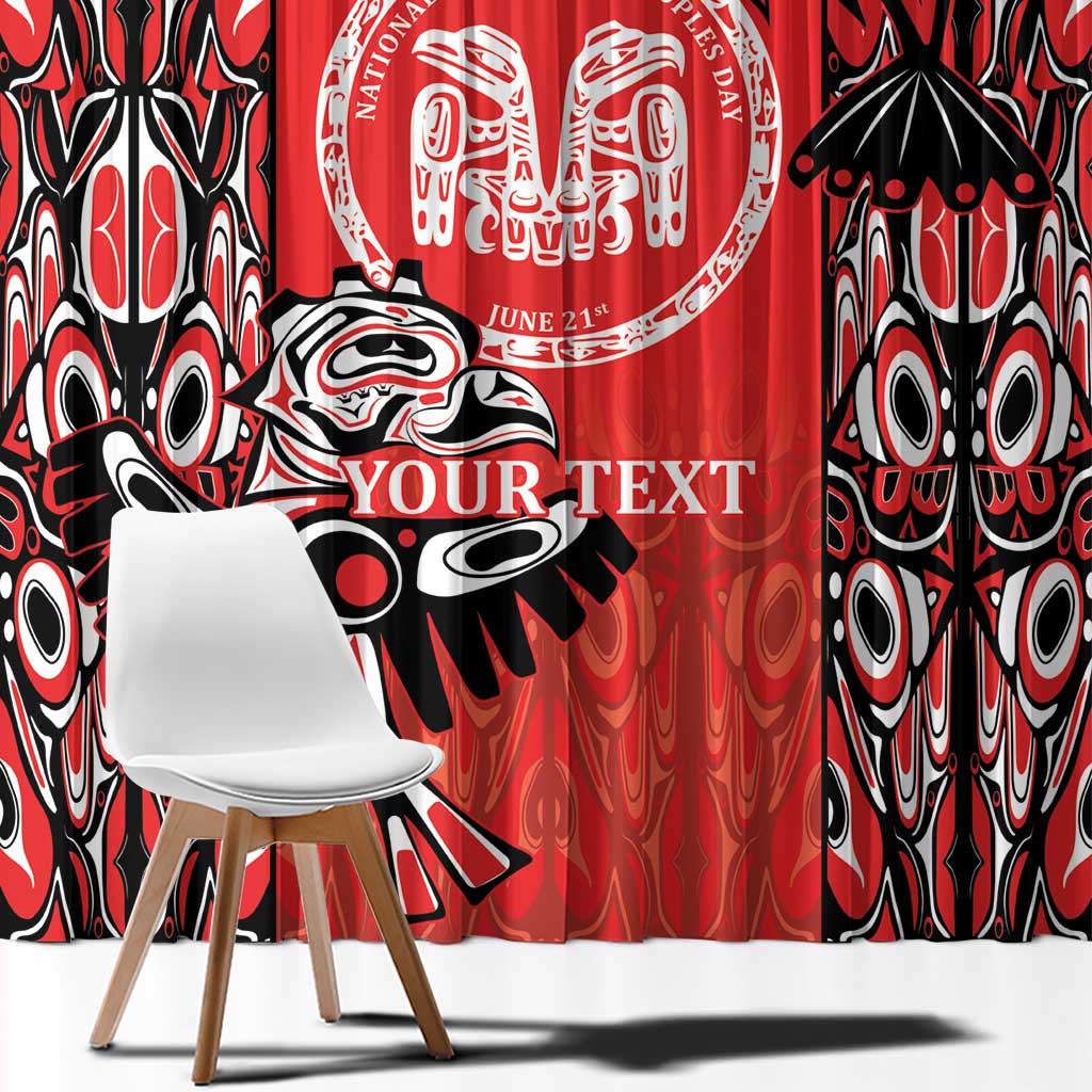 Personalized Canada Indigenous People Day Window Curtain Haida Tribe Flag Tattoo Style