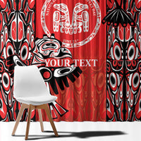 Personalized Canada Indigenous People Day Window Curtain Haida Tribe Flag Tattoo Style