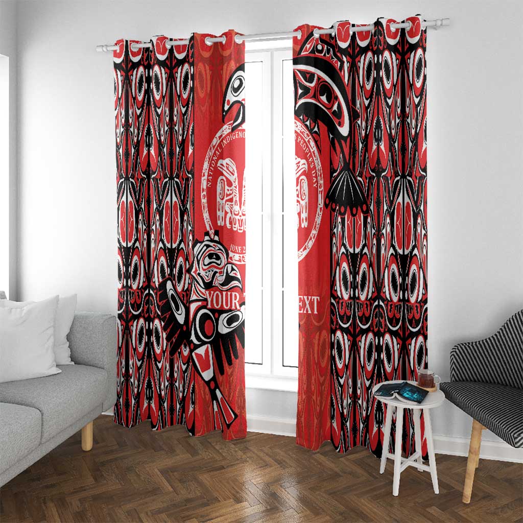Personalized Canada Indigenous People Day Window Curtain Haida Tribe Flag Tattoo Style