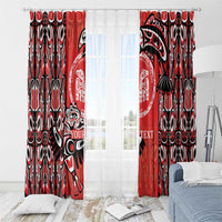Personalized Canada Indigenous People Day Window Curtain Haida Tribe Flag Tattoo Style