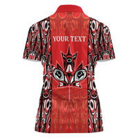 Personalized Canada Indigenous People Day Women Polo Shirt Haida Tribe Flag Tattoo Style