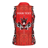 Personalized Canada Indigenous People Day Women Sleeveless Polo Shirt Haida Tribe Flag Tattoo Style