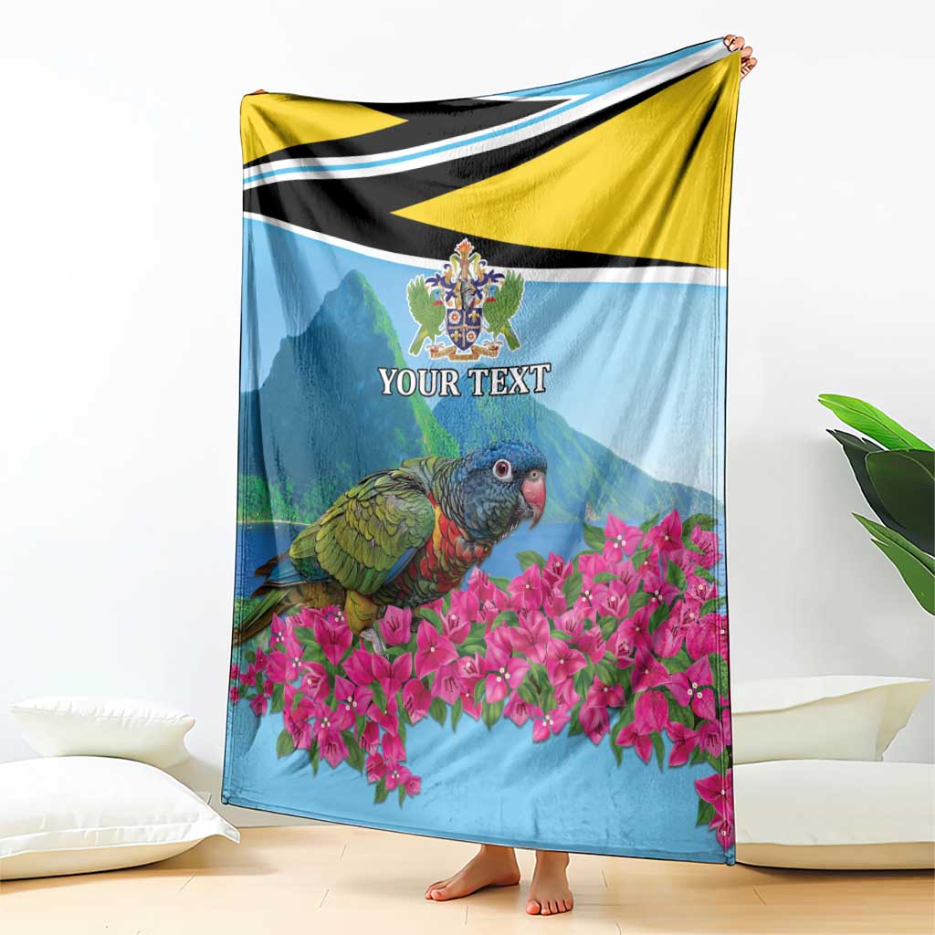 Personalized Pitons Saint Lucian Bougainvillea Blanket