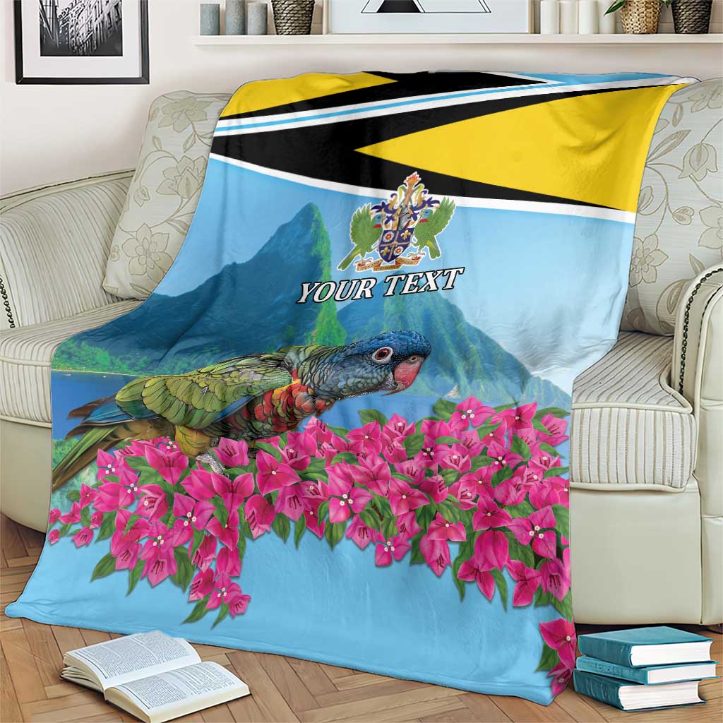 Personalized Pitons Saint Lucian Bougainvillea Blanket
