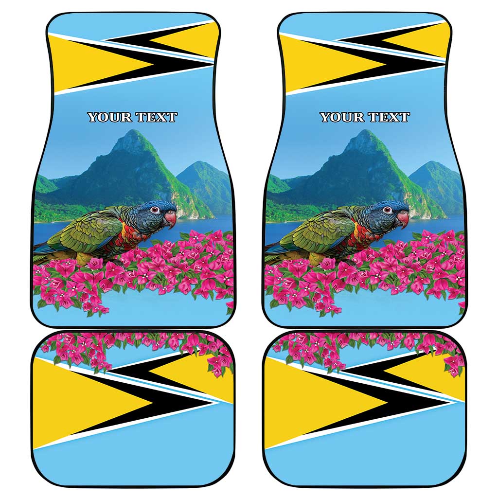Personalized Pitons Saint Lucian Bougainvillea Car Mats